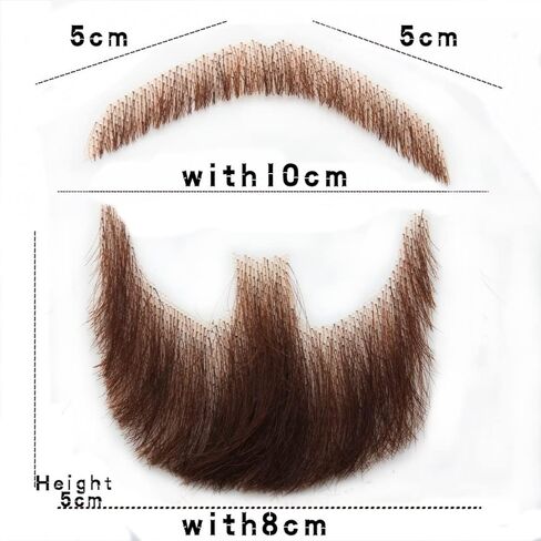 Human Hair Brown Fake Face Beard and Mustache for Adults Men Realistic Makeup Lace Invisible False Beards in Saudi Arabia