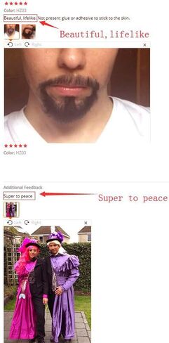 Human Hair Brown Fake Face Beard and Mustache for Adults Men Realistic Makeup Lace Invisible False Beards in Saudi Arabia