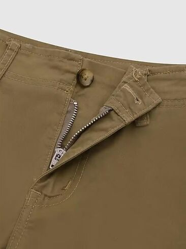 Flamingals Women's Straight Leg Cargo Pants Mid Waist Buckle Flap Pocket Casual Pants in Saudi Arabia
