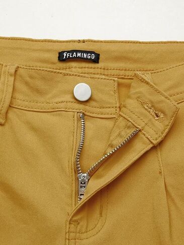 Flamingals Women's Straight Leg Cargo Pants Mid Waist Buckle Flap Pocket Casual Pants in Saudi Arabia