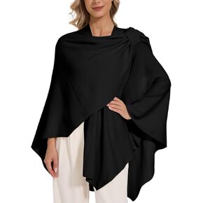 Women's Crossover Shawl Wraps Open Front Poncho Cape Elegant Loop Shawls Travel Shawls for Fall Winter