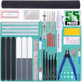 Keadic 55Pcs Professional Modeler Basic Tools Craft Set Hobby Building Tools Kit with a Plastic Case for Gundam Car Model Building Repairing and Fixing