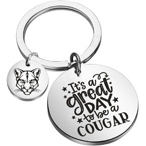 TGBJE Cougars Lovers Gift School Mascot Gifts It's A Great Day To Be A Cougar Keychain School Spirit Team Mascot Gift