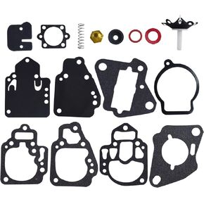 Carburetor Rebuild Kit with Gasket Compatible with Mercury Mariner Outboards 6 8 9.9 10 15 20 25 HP 2cyl Boat Motor Parts Replace# 1395-97611 1395-9803 1395-9725 1395-9377 18-7212