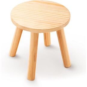 Wooden Step Stool for Kids, 10 Inch Solid Kids Chairs fit with Sensory Table，Sturdy Sitting Stool with Assembled Four-Legged, for Children, Toddler,2 Pack