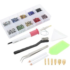 Hotfix Applicator,Rhinestone Applicator,Bedazzler Kit with Rhinestones, DIY Hot Fix Rhinestone Applicator Wand Setter Tool for Crafts, Leather, Clothes, Shoes (US Plug)
