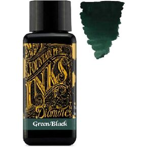 Diamine Fountain Pen Bottled Ink, 30ml - Green Black