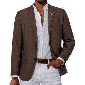 PJ PAUL JONES Mens Casual Knit Blazer Suit Jacket Slim Fit 2 Button Sport Coat