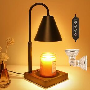 Candle Warmer Lamp with Timer, Electric Candle Lamp Warmer, Height Adjustable Scented Candles, Candle Warmer with 2 * 50W Bulbs for Home Decor