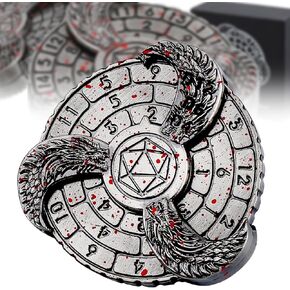 Uervoton DND Dice Spinner Roulette Dice Set: Fidget Gyro RPG Role Playing Dice Cool Gaming Gift - 7-in-1 Metal Cyberpunk Dices for Warhammer 40K, D&D, Sci-Fi, War, or Crime Theme Tabletop Games