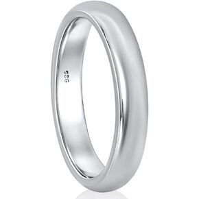 VY JEWELRY CLASSIC SILVER RING - Solid 925 Sterling Silver Plain Band Ring for Men and Women - Sizes 5 to 15