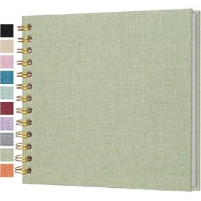 Self Adhesive Scrapbook Photo Album Large Pages Linen Scrap Book Holds 2x3 4x6 5x7 8x10 Photos for Wedding, Baby, Family, Graduation, Vacation Turquoise