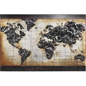 Empire Art Direct Metal, Hand Painted Primo Mixed Media Iron Sculpture, Decor,Ready to Hang,Living Room, Bedroom ＆ Office 3D Wall Art, 48 in. x 2.0 in. x 32 in, World Map 1 in Kuwait