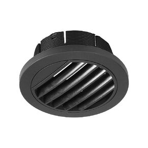 Unifizz Car Universal Black Heater Ducting Warm Air Vent Deflector Outlet Louvered for Auto Yacht Round Flat Type 90mm