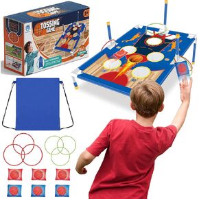لعبة رمي لوح فول باج 2 في 1 مع 6 أكياس رمل، 6 أطواق، لعبة رمي الحلقات للأطفال، مناسبة لألعاب الحفلات العائلية، ألعاب الأطفال الخارجية للأولاد والبنات 3 4 5 6 7 سنوات in Kuwait