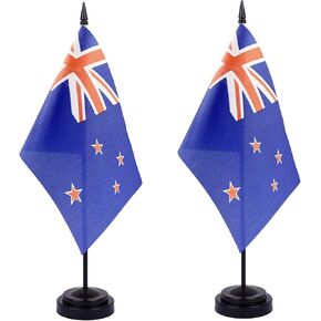 WXTWK 2 Pack Panama Flag Panama Deluxe Desk Flag Set - Mini Small Panamanian Table Office Flags with Black 12" Solid Pole Stand Base Classroom Meeting Desktop Decorations
