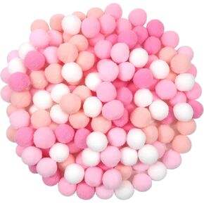 TOAOB 150pcs Large Pom Poms 1 Inch Pink Craft Pom Poms Fuzzy Pompoms Balls for DIY Crafts Projects Home Decorations