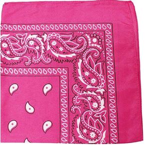 Pack of 3 X-Large Polyester Non Fading Paisley Bandanas 27 x 27 Inches by M.H.I. (Hot Pink)