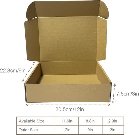 12x9x3 Inch Set of 18 Pack Brown Corrugated Shipping Boxes - Cardboard Boxes for Mailing, Packing and Literature Mailer Boxes, Small Business Mailing Boxes Bulk in Saudi Arabia