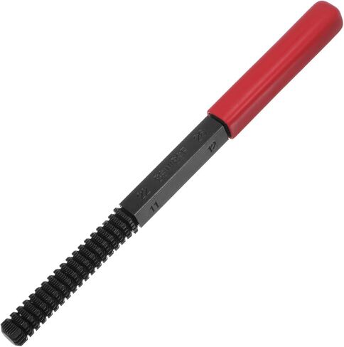HARFINGTON External Thread Restoring File 0.75-3 Metric Thread Teeth Straight Square Repair Files Correction Hardware Steel Tap with Detachable Handle for Screw, Bolt, Red in Saudi Arabia