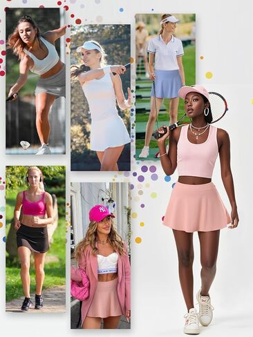 Women Tennis Skirt Pleated Tennis Skirt High Waist Golf Skort with Pocket for Athletic Running Pickleball Casual in Saudi Arabia