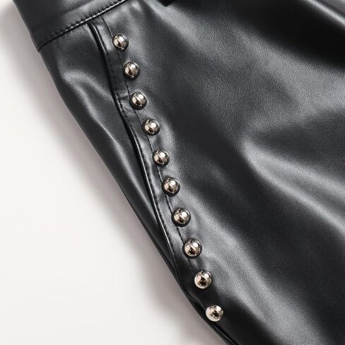 Plus Size Women's Faux Leather High Waist Shorts Plus Solid PU Shorts with Pocket in Saudi Arabia