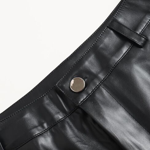 Plus Size Women's Faux Leather High Waist Shorts Plus Solid PU Shorts with Pocket in Saudi Arabia