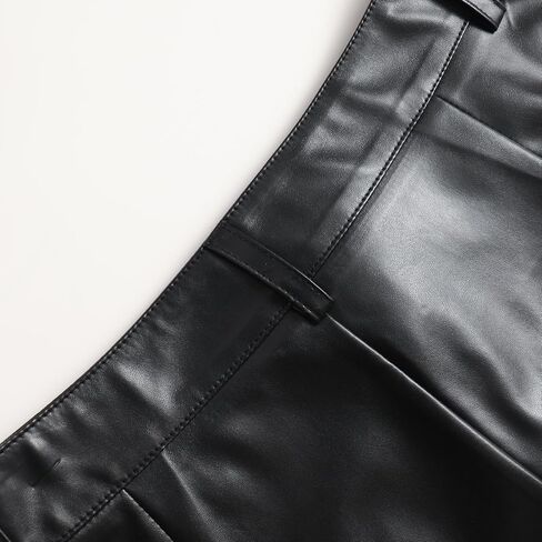 Plus Size Women's Faux Leather High Waist Shorts Plus Solid PU Shorts with Pocket in Saudi Arabia