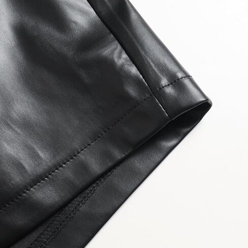 Plus Size Women's Faux Leather High Waist Shorts Plus Solid PU Shorts with Pocket in Saudi Arabia