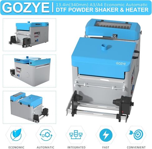 ماكينة هزاز ومجفف مسحوق GOZYE DTF مُحدثة لطباعة A3+/A3/A4 DTF، آلة اهتزاز مسحوق لاصق TPU للطباعة على الملابس in Kuwait