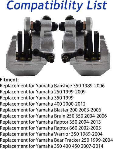 Front Brake Calipers Left and Right Replacement for Yamaha Banshee 350 Blaster 200 Bruin 250 350 Raptor 350 660 Warrior 350 Bear Tracker 250 in Saudi Arabia