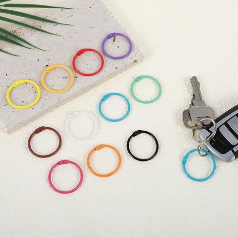 20 Pack Colorful Loose Leaf Binder Rings, 1 Inch Office Book Rings Metal Book Ring for Index Cards Paper Binder Rings Notebook Rings Keychain Key Rings for Home Office School, Assorted Colors in Saudi Arabia