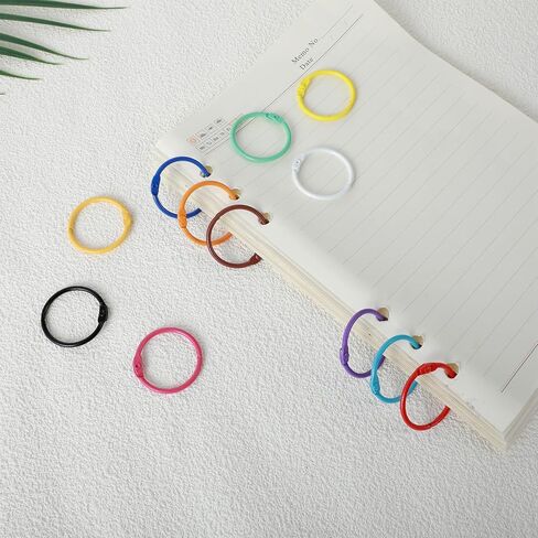 20 Pack Colorful Loose Leaf Binder Rings, 1 Inch Office Book Rings Metal Book Ring for Index Cards Paper Binder Rings Notebook Rings Keychain Key Rings for Home Office School, Assorted Colors in Saudi Arabia