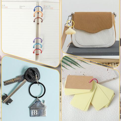 20 Pack Colorful Loose Leaf Binder Rings, 1 Inch Office Book Rings Metal Book Ring for Index Cards Paper Binder Rings Notebook Rings Keychain Key Rings for Home Office School, Assorted Colors in Saudi Arabia