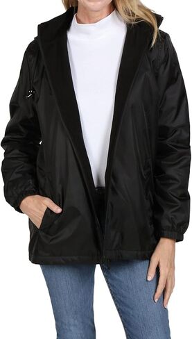 سترة المطر النسائية من توتس مع معطف المطر بغطاء للرأس للنساء، معاطف نسائية مقاومة للماء، أسود، 3X in Kuwait