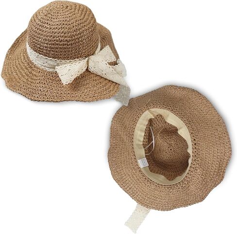 Straw Hat - 100% Straw, Wide Brim, UV UPF 50+ Protection Sun Hats for Women - Lightweight Sun Hat for Beach & Summer in Saudi Arabia