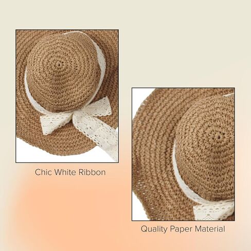Straw Hat - 100% Straw, Wide Brim, UV UPF 50+ Protection Sun Hats for Women - Lightweight Sun Hat for Beach & Summer in Saudi Arabia