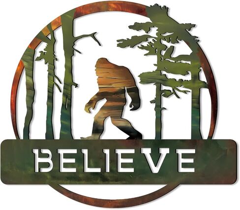 Tandefio Bigfoot Believe Wall Art Decor Bigfoot Gifts for Man Sasquatch Statue Vintage Metal Sasquatch Wall Sign Indoor Outdoor Christmas Wall Hanging Ornament Home Garden Yard Decor(Classic Color) in Saudi Arabia