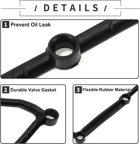 Motoforti Valve Cover Gasket, Cylinder Head Valve Seal Gasket, for Dodge Journey 2.4L 2009-2020 for Dodge Avenger 2.4L 2008-2014, Rubber, No.04884762AA, Black, Rocker Cover Gasket in Saudi Arabia