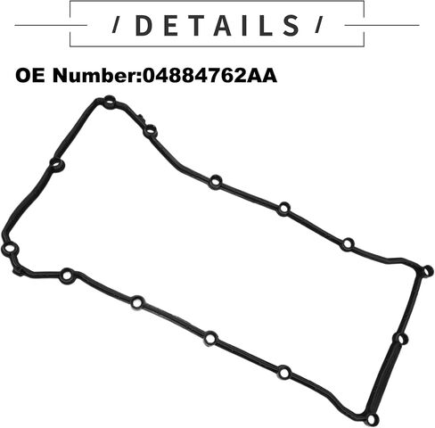 Motoforti Valve Cover Gasket, Cylinder Head Valve Seal Gasket, for Dodge Journey 2.4L 2009-2020 for Dodge Avenger 2.4L 2008-2014, Rubber, No.04884762AA, Black, Rocker Cover Gasket in Saudi Arabia