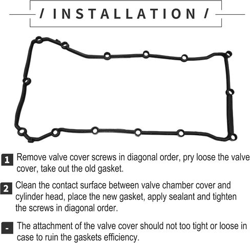 Motoforti Valve Cover Gasket, Cylinder Head Valve Seal Gasket, for Dodge Journey 2.4L 2009-2020 for Dodge Avenger 2.4L 2008-2014, Rubber, No.04884762AA, Black, Rocker Cover Gasket in Saudi Arabia