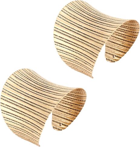 SONNYX 2 جهاز كمبيوتر شخصى الكفة الإسورة أساور للنساء خمر العرقية واسعة مفتوحة مكتنزة الذهب والفضة المعصم الكفة الاعوجاج أساور لتأثيري أو الرقص الشرقي in Kuwait