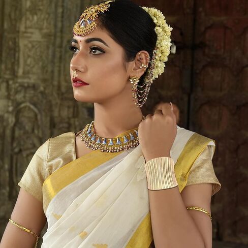 SONNYX 2 جهاز كمبيوتر شخصى الكفة الإسورة أساور للنساء خمر العرقية واسعة مفتوحة مكتنزة الذهب والفضة المعصم الكفة الاعوجاج أساور لتأثيري أو الرقص الشرقي in Kuwait