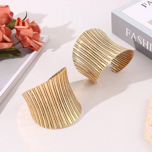 SONNYX 2 جهاز كمبيوتر شخصى الكفة الإسورة أساور للنساء خمر العرقية واسعة مفتوحة مكتنزة الذهب والفضة المعصم الكفة الاعوجاج أساور لتأثيري أو الرقص الشرقي in Kuwait