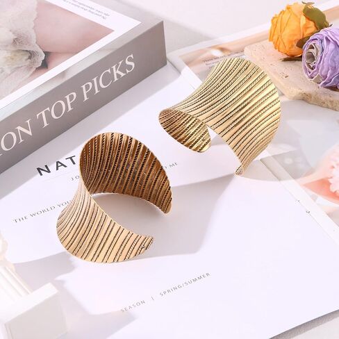 SONNYX 2 جهاز كمبيوتر شخصى الكفة الإسورة أساور للنساء خمر العرقية واسعة مفتوحة مكتنزة الذهب والفضة المعصم الكفة الاعوجاج أساور لتأثيري أو الرقص الشرقي in Kuwait