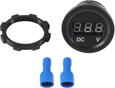 2pcs DC 12V Car Voltage Gauge LED Display Waterproof Voltmeter Digital Round Panel Voltmeter Compatible with Vehicle Motorcycle Truck Camper Caravan ATV UTV Car Boat Marine (Blue) in Saudi Arabia