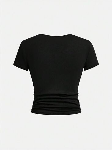 SOLY HUX Girl's 3 Piece Summer Ruched Short Sleeve V Neck Tee T Shirts Basic Fitted Tops Cute Clothes in Saudi Arabia