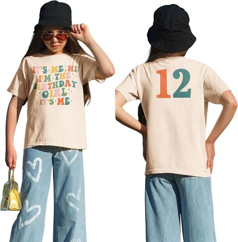 Girls Birthday Shirt Hi Its Me Im The Birthday Girl Tshirt Girls Bday Party Tee Tops Kids Summer Outfit Shirt 5-12Y in Kuwait