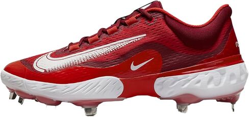 Nike Men's Alpha Huarache Elite 4 Baseball Metal Baseball Cleats Shoes DJ6521, Red/White 2.51 M US, 12.5 in Saudi Arabia