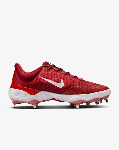 Nike Men's Alpha Huarache Elite 4 Baseball Metal Baseball Cleats Shoes DJ6521, Red/White 2.51 M US, 12.5 in Saudi Arabia